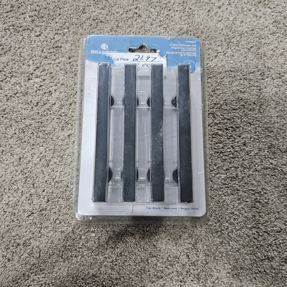 Black Flat Cabinet Handles